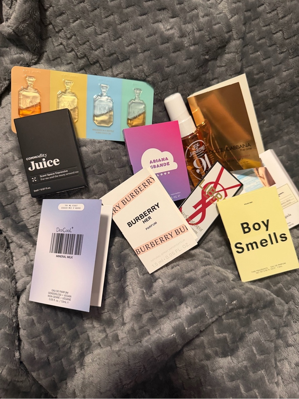 Sol de Janeiro gold and white perfume sample assortment